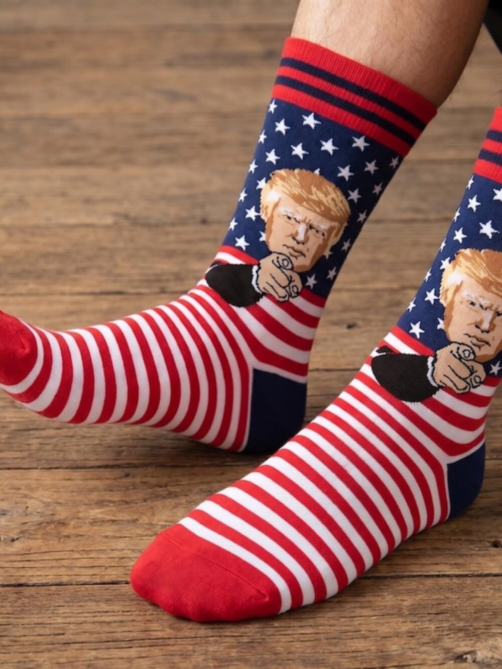 Patriotic Stars & Stripes Novelty Socks - Crew (2 Pack)